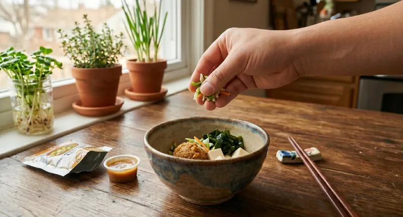 余り野菜を使用した即席みそ汁