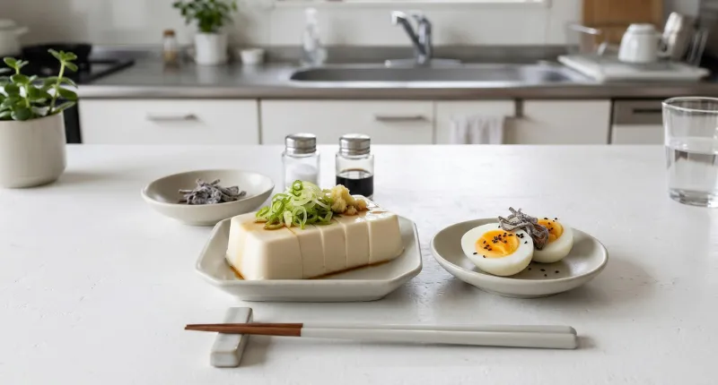 ちょい足しでおすすめの冷奴とゆで卵