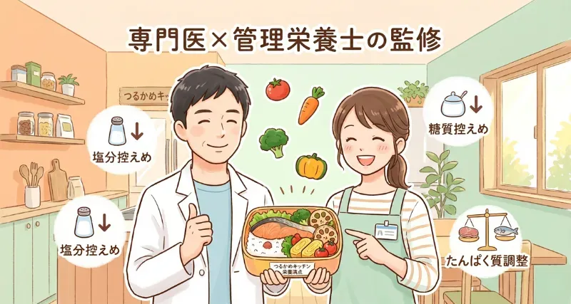 専門医と管理栄養士が監修するつるかめキッチンの冷凍弁当